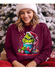 Giggling Grinch Unisex Fleece Graphic Sweatshirt