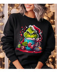 Giggling Grinch Unisex Fleece Graphic Sweatshirt