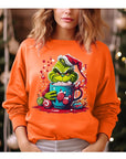 Giggling Grinch Unisex Fleece Graphic Sweatshirt