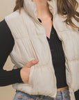 Love Tree High Neck Puffer Vest