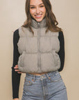 Love Tree High Neck Puffer Vest