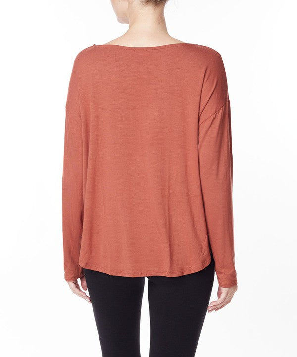 Fabina Bamboo Dolman Long Sleeve Top