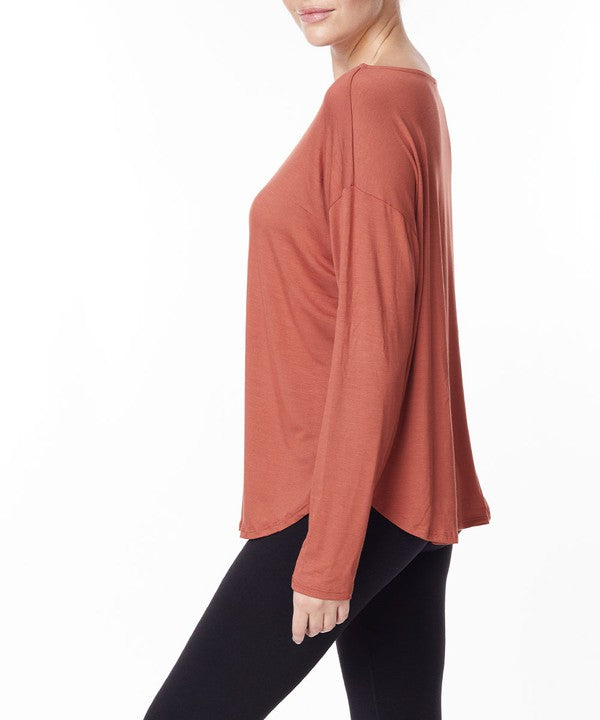 Fabina Bamboo Dolman Long Sleeve Top