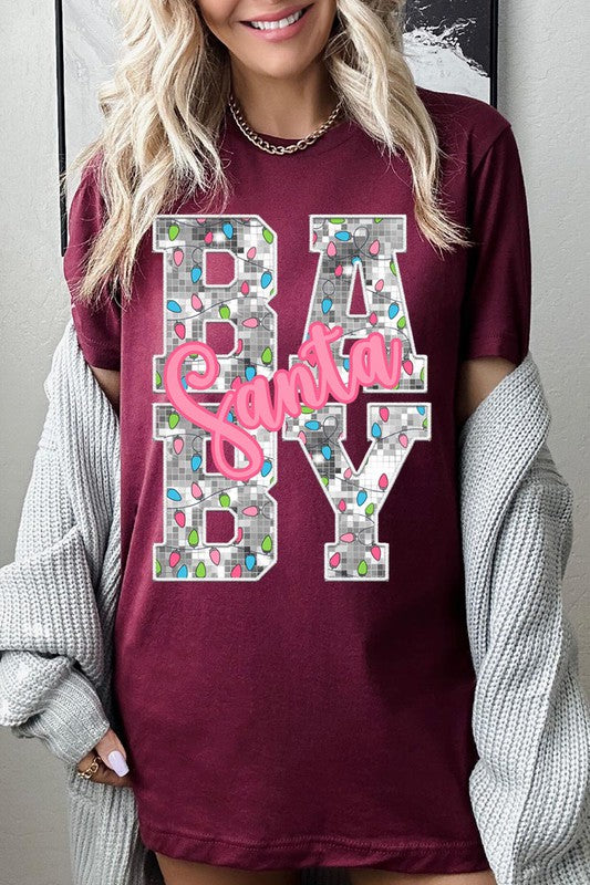 Santa Baby Sequin Graphic Tee