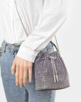 Rhinestone Top Handle Crossbody Swing Clutch Bag