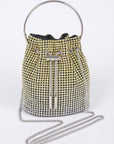 Rhinestone Top Handle Crossbody Swing Clutch Bag