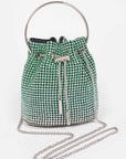 Rhinestone Top Handle Crossbody Swing Clutch Bag