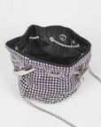 Rhinestone Top Handle Crossbody Swing Clutch Bag