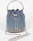 Rhinestone Top Handle Crossbody Swing Clutch Bag