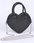 Glitter Top Handle Heart Shape Swing Bag