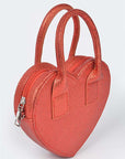 Glitter Top Handle Heart Shape Swing Bag