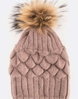 EMMEZ Raccoon Fur Raised Knit Soft Beanies