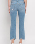 Flying Monkey High Rise Distressed Cropped Straight Jeans