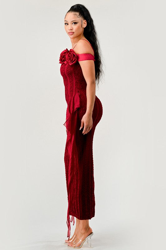 Athina Enchanting Rose Off-Shoulder Dress