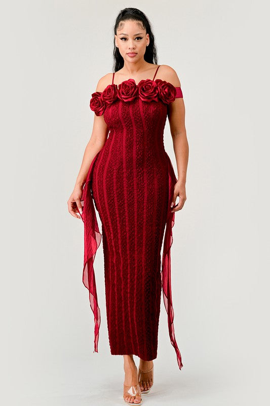 Athina Enchanting Rose Off-Shoulder Dress