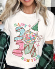 Happy New Year 2024 Disco Ball Graphic Tee