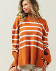 BiBi Ribbed Hem Stripe Sweater