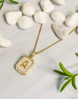 Initial Deco Open Locket Pendant Necklace