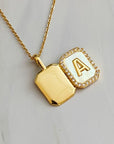 Initial Deco Open Locket Pendant Necklace