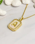 Initial Deco Open Locket Pendant Necklace