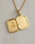 Initial Deco Open Locket Pendant Necklace