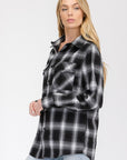 Boyfriend Fit Checker Plaid Flannel Long Sleeve