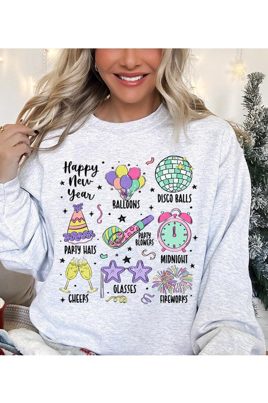 Happy 2024 Disco Ball Unisex Fleece Sweatshirt