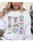 Happy 2024 Disco Ball Unisex Fleece Sweatshirt