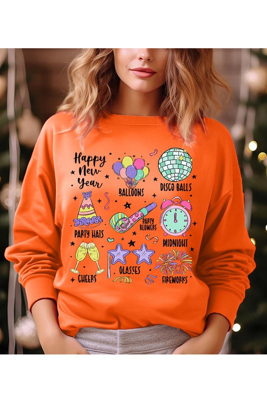 Happy 2024 Disco Ball Unisex Fleece Sweatshirt