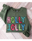 Holly Jolly Sequin Fleece Sweatshirt