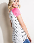 e Luna PLUS Polka Dot Mix Baseball Top