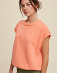 Listicle Short Sleeve Boxy Crew Neck Sweat Top