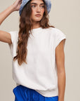 Listicle Short Sleeve Boxy Crew Neck Sweat Top