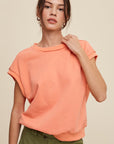 Listicle Short Sleeve Boxy Crew Neck Sweat Top