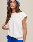 Listicle Short Sleeve Boxy Crew Neck Sweat Top