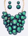 Matted Finish Mix Beads Statement Necklace Set