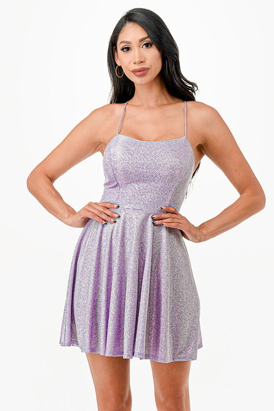 La Scala Glittered Fit Flare Dress