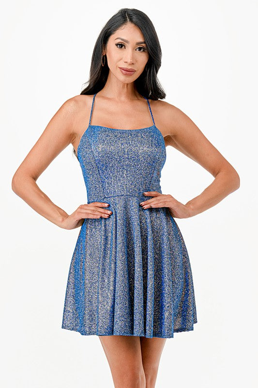 La Scala Glittered Fit Flare Dress