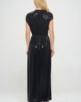 Renee C. Made in USA Sleeveless Metallic Maxi Dress