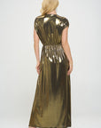 Renee C. Made in USA Sleeveless Metallic Maxi Dress