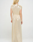 Renee C. Made in USA Sleeveless Metallic Maxi Dress