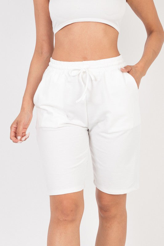 French Terry Bermuda Elastic waistband Shorts