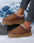 Chestnut Suede Contrast Plush Lined Snow Boots