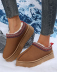 Chestnut Suede Contrast Plush Lined Snow Boots