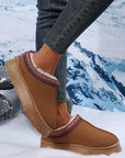 Chestnut Suede Contrast Plush Lined Snow Boots