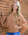 Miss Sparkling |Puff Mesh Long Sleeve Top