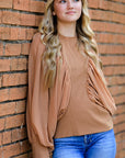 Miss Sparkling |Puff Mesh Long Sleeve Top