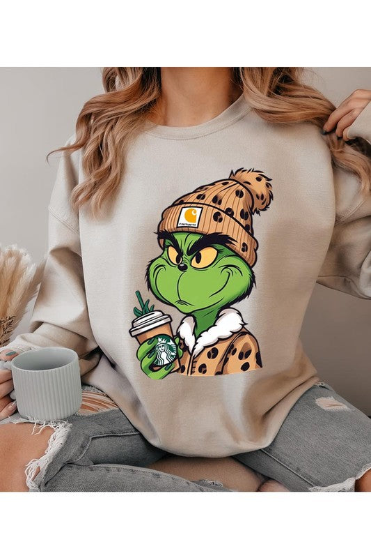 Grinch Christmas Fleece Sweatshirt