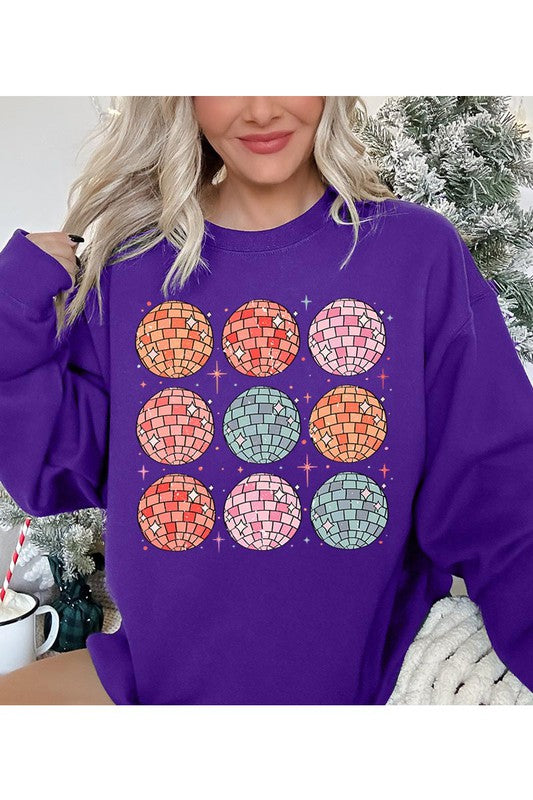 Happy New Year Disco Balls Unisex Fleece Sweatshirt