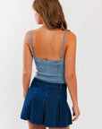 LE LIS Denim Bustier Bodysuit